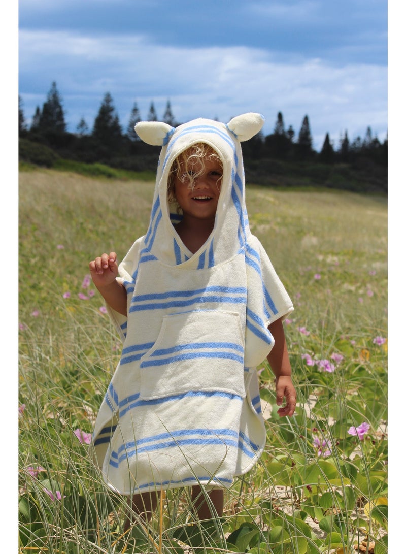 Sunnylife Kids Hooded Towel for Toddlers – Sammy the Seagull Blue Stripe, Soft & Absorbent Bath, Beach & Swimming Towel for Boys & Girls - Image 5